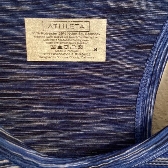 ATHLETA Finish Fast Racerback Tank Top Blue Stretch Style Size Small - Picture 2 of 5